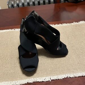 Donald J. Pliner Black Peep-Toe Heels